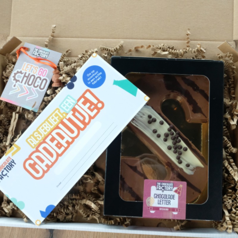 Cadeaubon € 25 met chocoladeletter